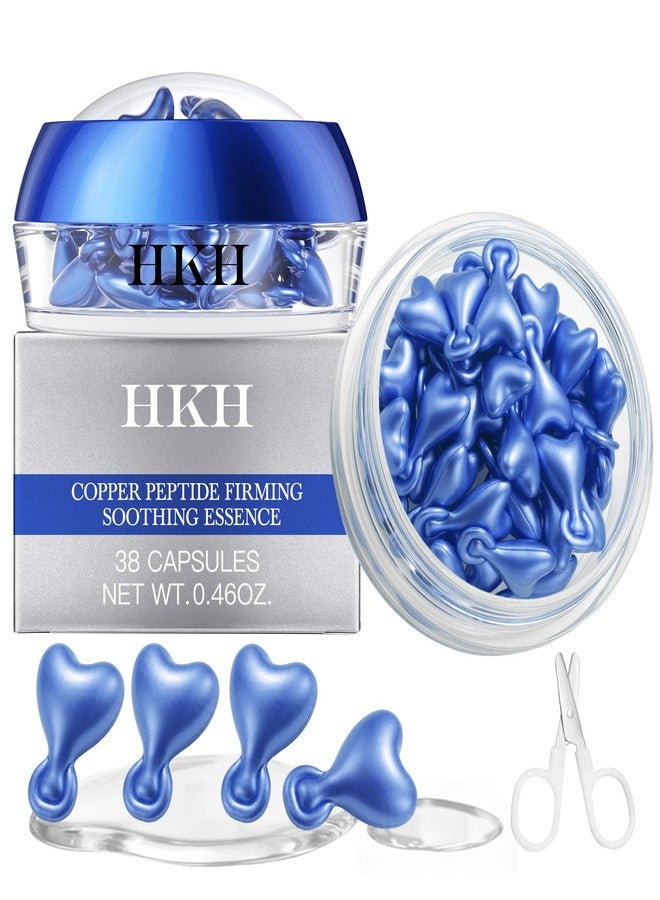 HKH Copper Peptides Serum for Face: 38 Capsules Anti-aging Facial Serum with GHK-Cu Peptide & Hyaluronic Acid for Fine Lines Wrinkles & Dryness - Daily Use for 30+ Women - Travel-Friendly - Image 1